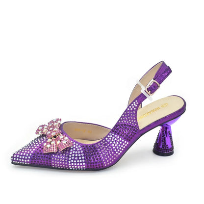 Italian Shoe and Bag Set Designer Wedding Fashion Party Shoes and Bag Match for Women Elegant Woman Heeled Shoes for Wedding