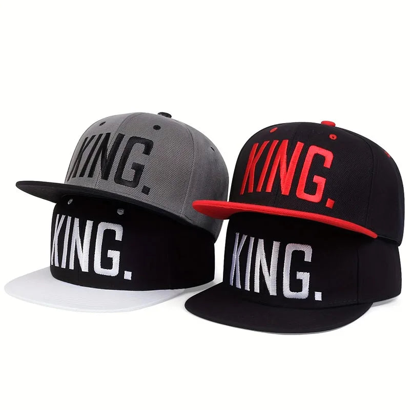 1piece Unisex King Letter Embroidery Hip Hop Hat Outdoor Adjustable Sunscreen Leisure Hat Spring Autumn Travel Tourism Vacation