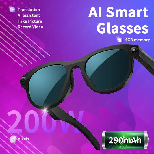 2026 Smart Glasses New Camera Photo Video Record AI Translation Bluetooth Touch Control Music Headphone Waterproof Smart Glasses