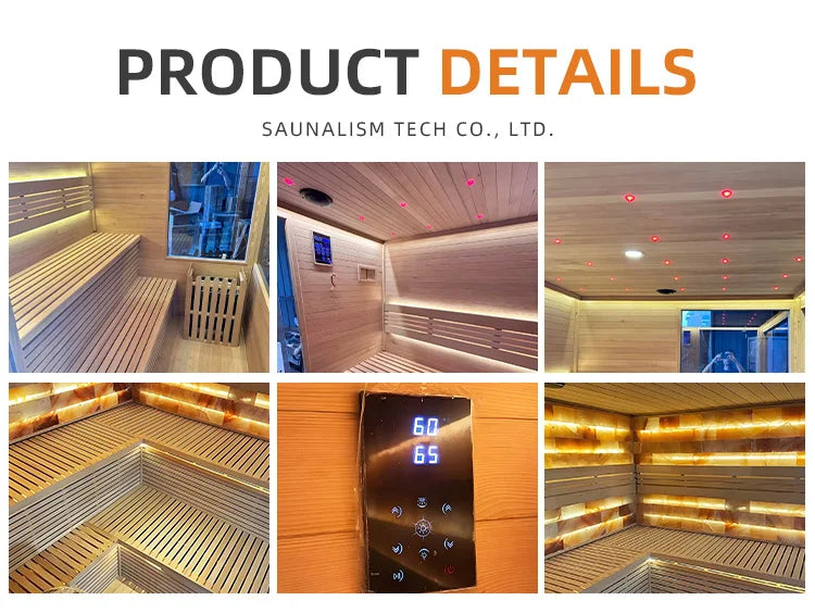 Customization Factory Customization Backyard   Sauna Outdoor with Shower  Authentic  Dry Wet Steam Sauna Room Shower Room 2-4 Pe