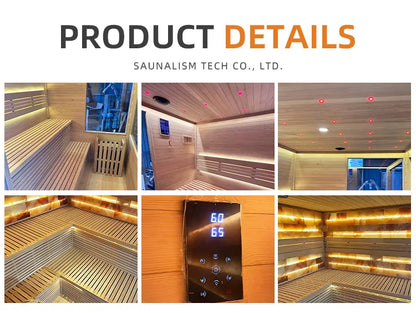 Customization Factory Customization Backyard   Sauna Outdoor with Shower  Authentic  Dry Wet Steam Sauna Room Shower Room 2-4 Pe
