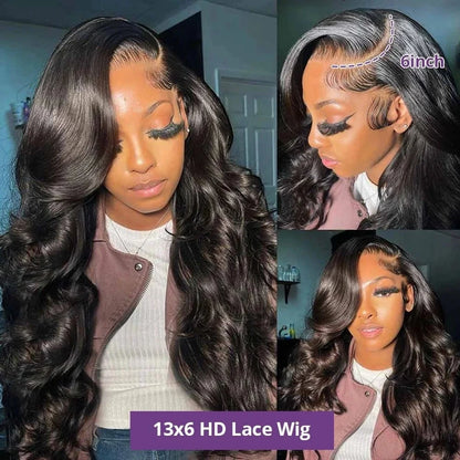 250 Density Body Wave 13x6 Hd Lace Frontal Wig Human Hair 30 40 Inch 13x4 Hd Pre Plucked Lace Front Wigs For Women 360 Full Lace
