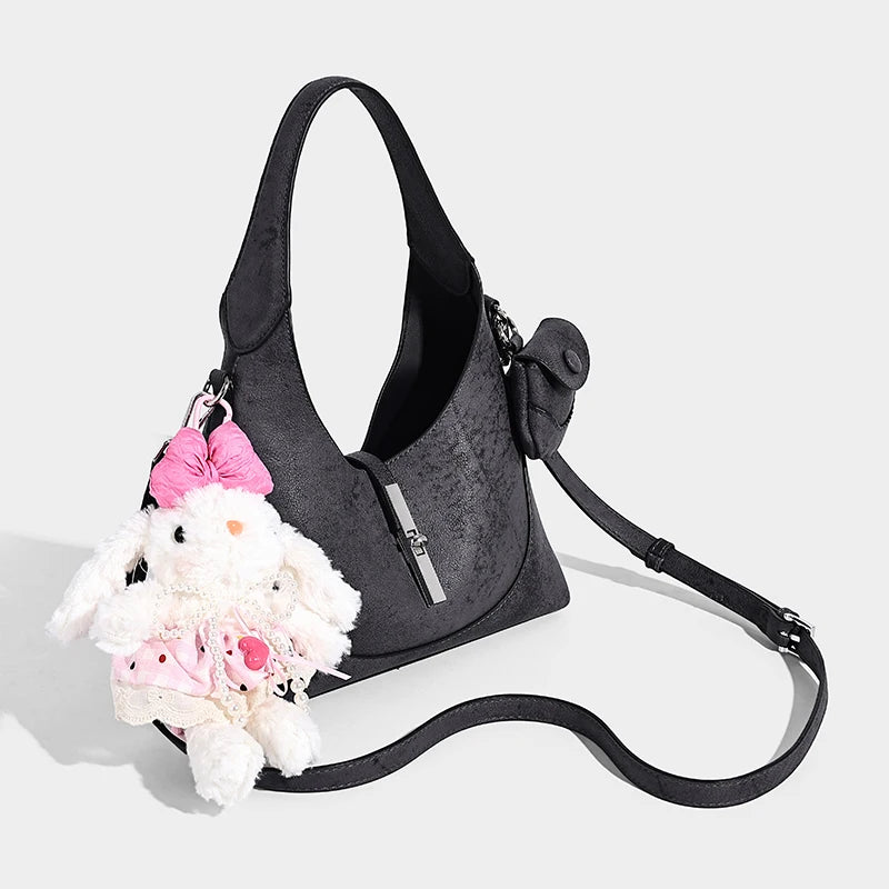 2026 New Pures Color Handbag with Long Shoulder Strap Messenger Bag Women's Designer Handbag Underarm Small Tote Bag