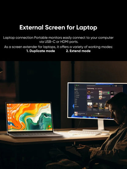 Dopesplay 14.1 inch Portable Lapdock Monitors with Keyboard For Samsung Steam DeX HDR 1200P IPS Laptop External Screen Extender
