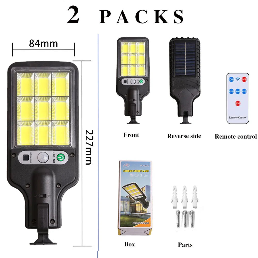 Solar Street Lights Outdoor Waterproof Human Body Sensing Courtyard Garden Wall Household Lights Rural Road Lighting Wall Lights