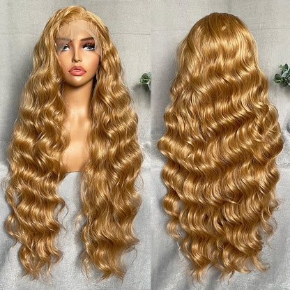 X-TRESS Synthetic Lace Front Hair Wigs for Women 32inch Long Loose Wave Black Color 13X6 Lace Frontal Wig with Natural Baby Hair