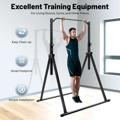 Power Tower Pull Up Bar Dip Station Assistive Trainer for Home Gym Strength Training Workout Equipment 440lb