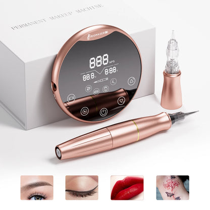 Biomaser P90 Permanent Makeup Tattoo Machine Pen Set Universal Cartridge Needle Dermografo Rotary Pen For Training Eyebrow
