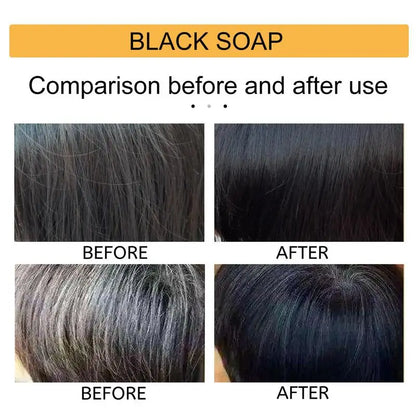 Hair Darkening Shampoo Bar White Hair To Black Shampoo Soap Black Hair Shampoo Cover Grey Hair Soap Conditioner Repair Essence