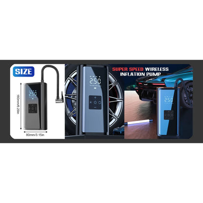 Portable 150 PSI Cordless Air Compressor Tire Inflator USB Charging LED Light Power Bank for Cars Motorcycles Bicycles Balls