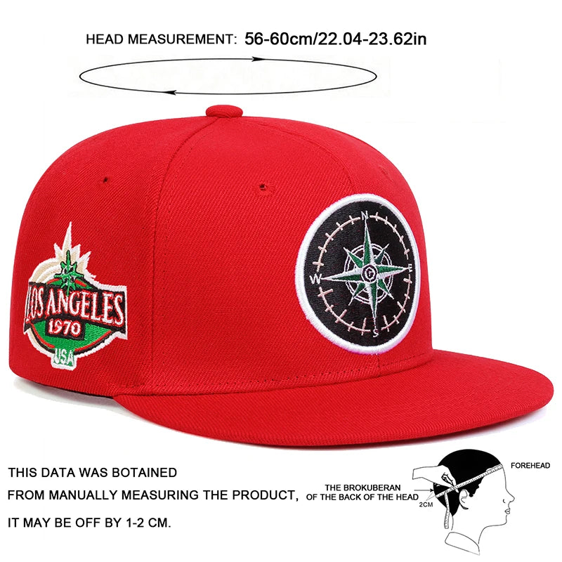 1piece Unisex Compass Embroidery Hip Hop Hat Outdoor Adjustable Sunscreen Leisure Hat Spring Summer Travel Tourism Vacation