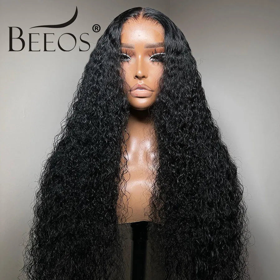 Water Wave 9x6 Ultra Fitted Glueless Wig Human Hair Ready To Wear 34in 250% Real HD Lace Human Hair Lace Frontal Wig Pre Plucked