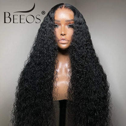 Water Wave 9x6 Ultra Fitted Glueless Wig Human Hair Ready To Wear 34in 250% Real HD Lace Human Hair Lace Frontal Wig Pre Plucked