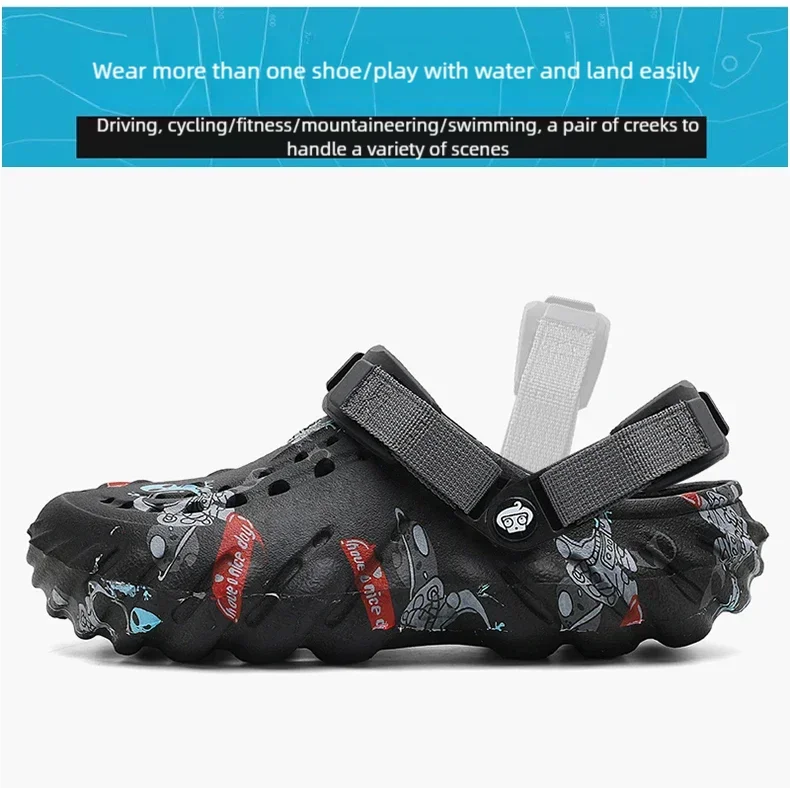 Men'S Breathable Casual Sandals Summer New Soft-Sole Non-Slip Comfort Outdoor Beach Shoes Fashion Youth Dual-Use Sports Slippers