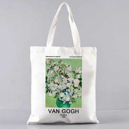 Vincent Van Gogh Capacious Tote Bag Casual Portable Shoulder Bag Lightweight Shopping Bag Big Reusable Canvas Bag Gift for Girls