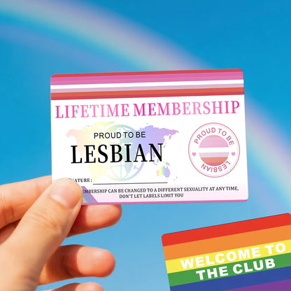 Gay Pride Lifetime Membership Cards Decorative PVC Non Sticker High End Golden Rainbow, PVC Material for LGBT Community Gift