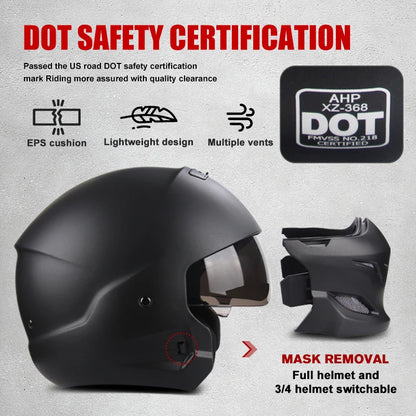 New Scorpion Retro Motorcycle Cascos Moto Locomotive Personality Multi-purpose Combination Helmet  Detachable Multi-purpose