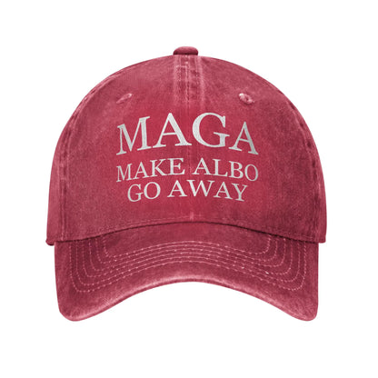 Vintage MAGA Make Albo Go Away Baseball Cap Unisex Distressed Denim Sun Cap Australia Saying Outdoor All Seasons Adjustable Hats
