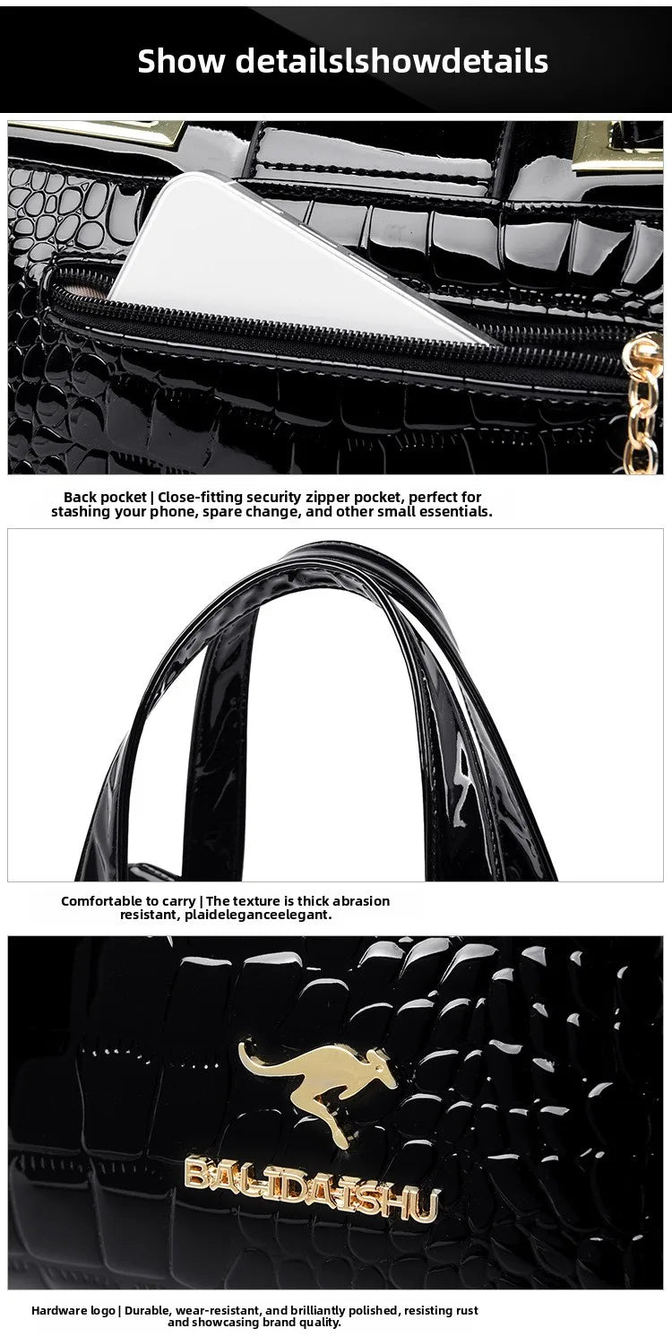 Women's Bag New Style Middle-aged Women's Bag Simple Trendy Single Shoulder Crossbody Bag Fashionable Elegant Handheld Mom Bag
