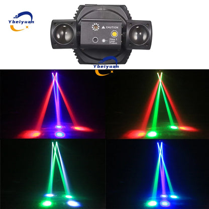 Ybeiyuan New LED Rotating Laser Beam Strobe 3-in-1 Disco Light DMX512 DJ Bar Club Party Wedding Christmas Effect Stage Light
