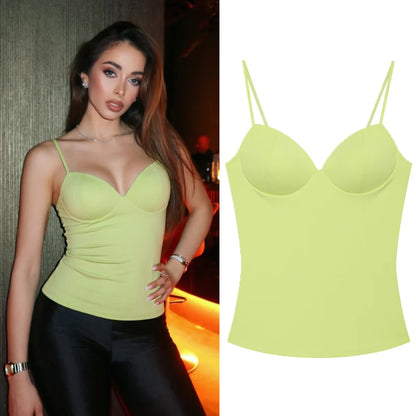 Women's Tops Bustier Corset Crop Slip Top Women Bodycon Backless Sexy Tops 2026New Brown Black Gray Camisole Vest Female Fashion