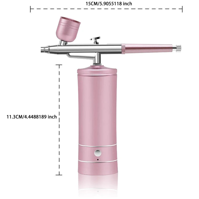 Portable airbrush set with compressor, USB charging, 0.3mm nozzle for painting, tattooing, manicure, makeup and model coloring