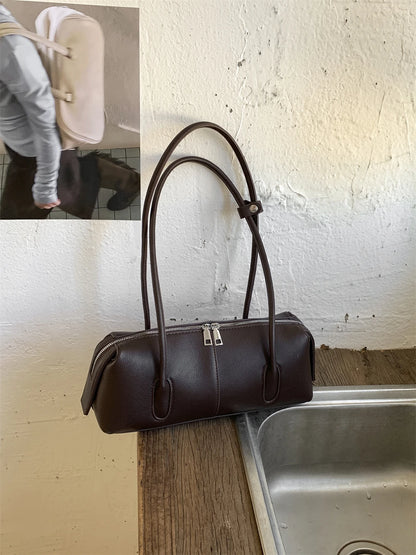 MOODS Retro Underarm Shoulder Bags For Women PU Leather Pure Color Commute Satchel Bag 2025 Winter New Luxury Designer Handbags
