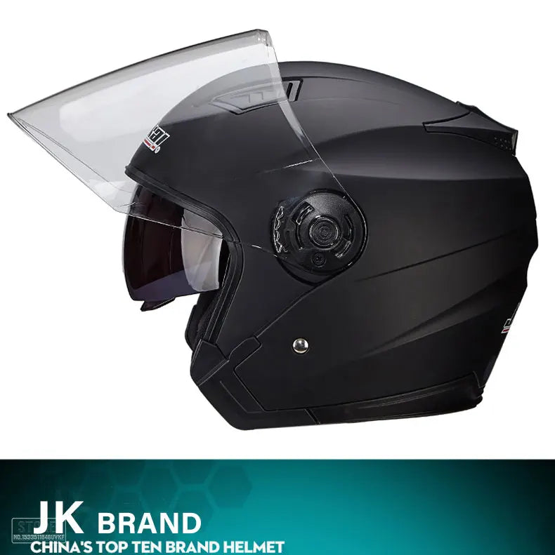 JIEKAI Motorcycle Half Helmet Men Dual Lens Scooter Moto Casco Village Riding Capacete De Moto Motocross Helmets