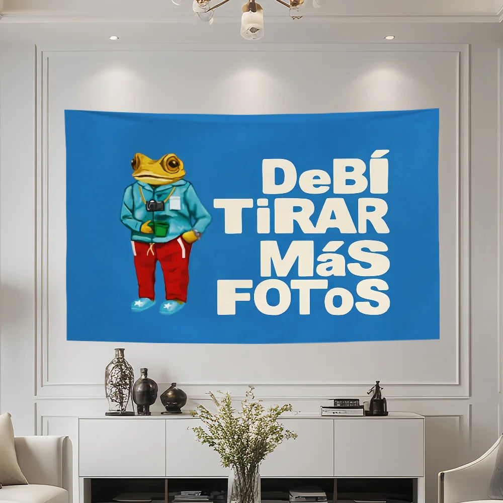 singer Bad b-Bunny DeBi TiRAR MaS FOToS d-dtmf flag Room Dorm Camping Party Art Style Garage Bar wall Picnic Decoration Banner