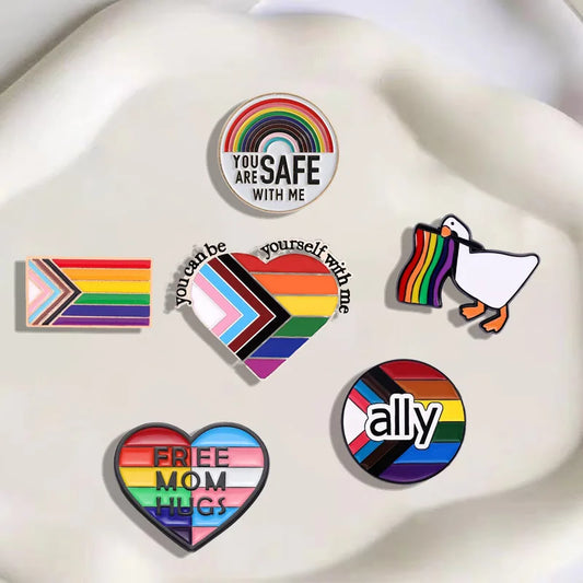 LGBT Rainbow Enamel Pins Pride Gay Asexual Trans Lesbian Dialog Box Brooches Lapel Backpack Badge Jewelry Gifts Accessories