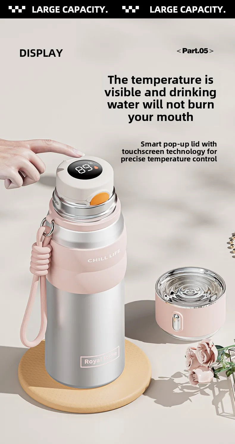 Dopamine all steel insulated cup 316 stainless steel high aesthetic water cup intelligent temperature display cup
