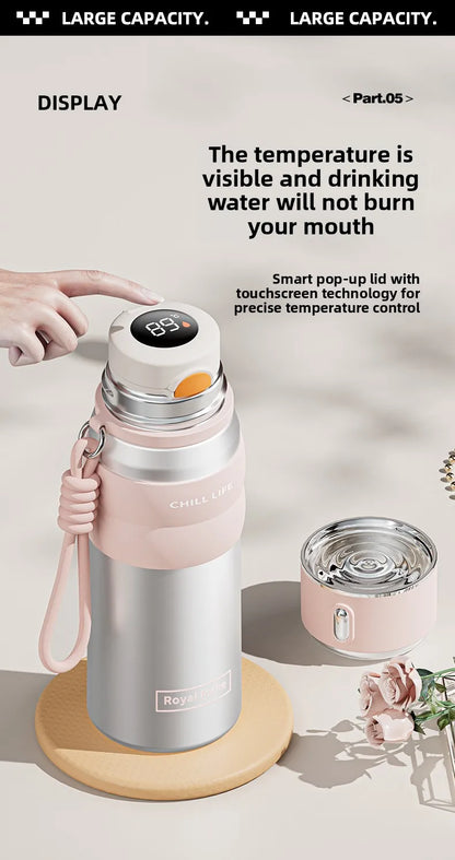 Dopamine all steel insulated cup 316 stainless steel high aesthetic water cup intelligent temperature display cup