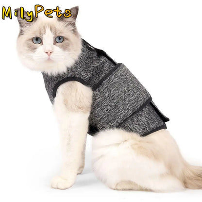 Adjustable Cat Calming Vest Soft Elastic Cat Anxiety Jacket Breathable Cat Recovery Clothes Anti Anxiety Pet Coat Prevent Fright
