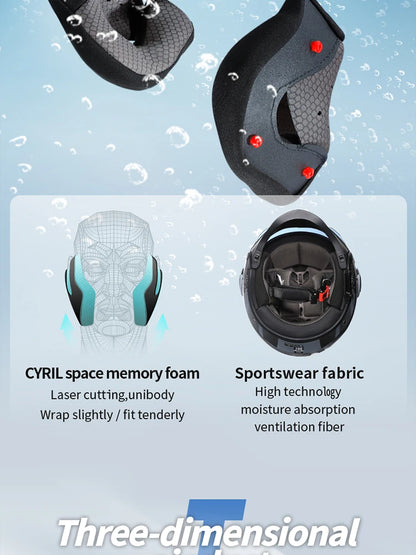 CYRIL Motorcycle Helmet Full Face Open Face Helmets 3/4 Men Women Modular Dual Visor Helmet For Motorcycle ECE DOT Approved