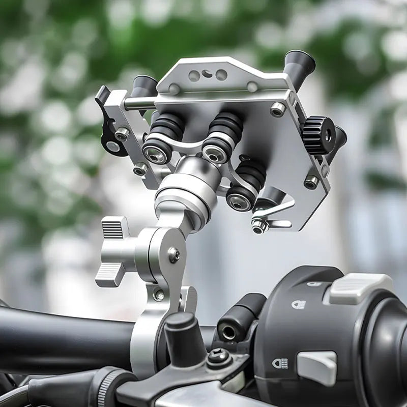 Universal Alloy Motorcycle Phone Holder 360° Adjustable Shock Absorption Motorcycle Mobile Stand Motos Bike Navigation Bracket