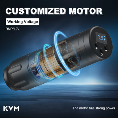 KVM Wireless Tattoo Machine Pen 1500mah Battery 6 Hours Life 3.8mm Stroke Cordless Tattoo Machine Pen Tattoo Accessories