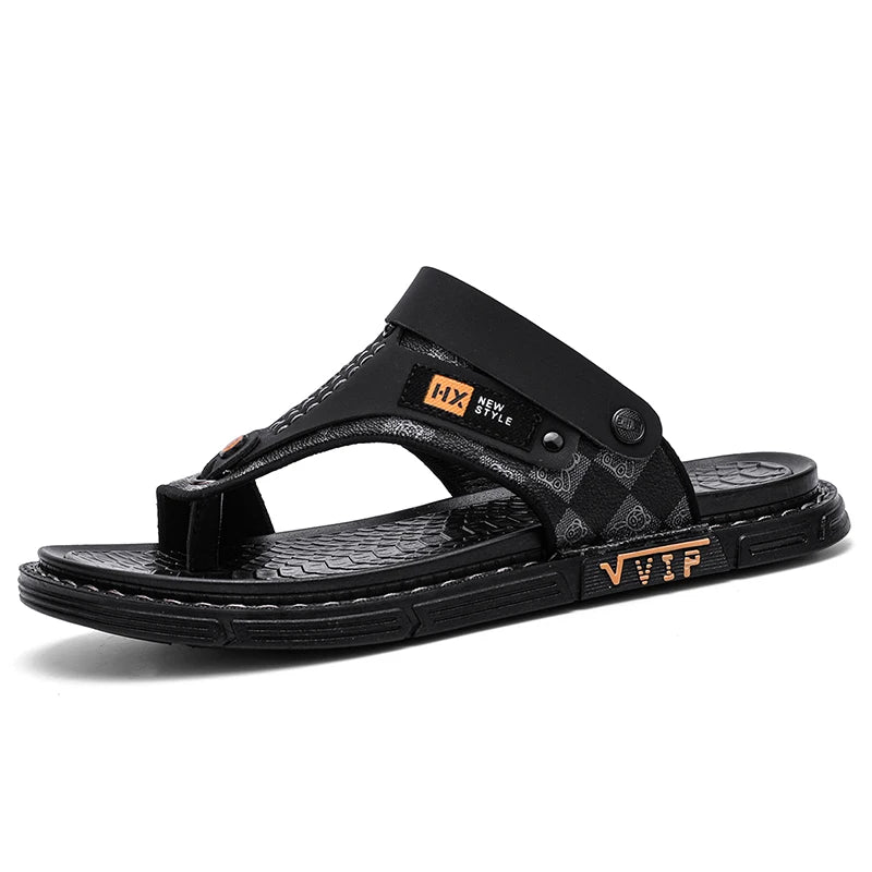 Men's high-quality beach shoes summer outdoor casual flip-flops sandals soft-sole non-slip comfort fashion dual-purpose slippers