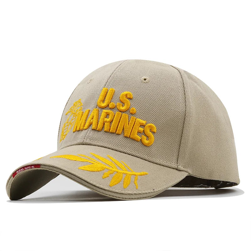 U.S.Marines Baseball Cap Men USA Army Cap Military Cool Black Cap Hat for Outdoor Adjustable Navy Seal Baseball Cap