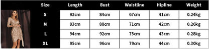 Fashion Sexy Party Dress Solid Sequins V-Neck Long Sleeve Tie Up Skinny Waist Mini Dresses Elegant Irregular Hem Evening Dress