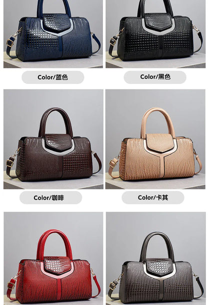 Fashion Crocodile Pattern Women's Handbag Large Capacity Classic Shoulder Bag Casual Crossbody Bag Urban Commuting Tote Bag