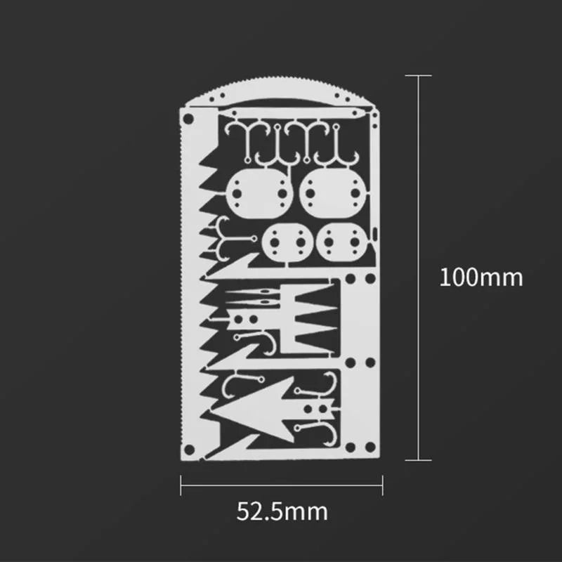 Outdoor Camping Outdoor Multifu Equipment Survival Tools Stainless Steel Card Fishing Portable Practical Hand Tools Supplies
