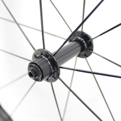 Newest 700C Road Bike UD Full Carbon Fibre wheelset Carbon Bicycle Wheelset clincher tubeless rims 65mm wave 25mm width V brake