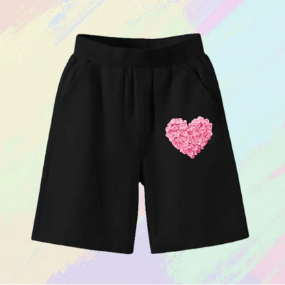 2025 Girls Summer Cat Ear Print Shorts Kids Elastic Waist Beach Short with Pocket Sports Short Pants Kids Cute Clothes 3-14y