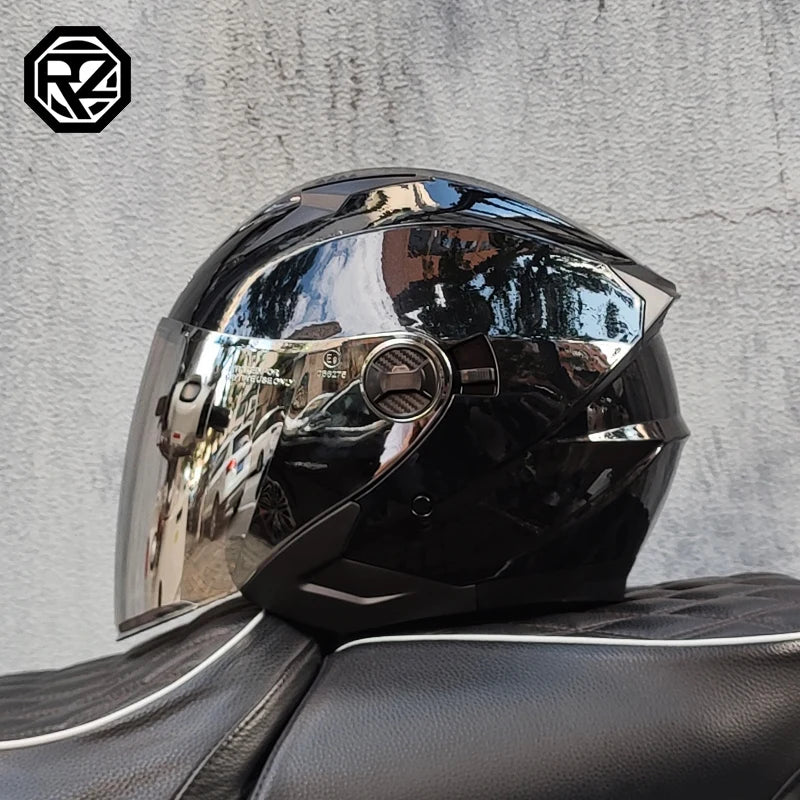 2025 Latest High Quality Motorcycle Helmet Half Covering Dual Lens Cascos para Motos Male Female Couple Capacetes de Moto