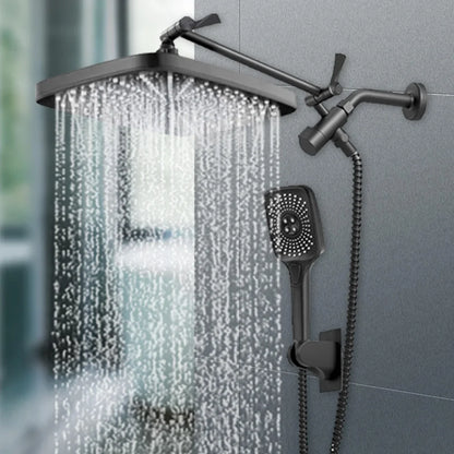 12 Inch Rain/Rainfall Shower Heads 3+1 Settings Top Spray Wall-Mount Shower Set with Extension Arm Handheld Top Spray Showerhead
