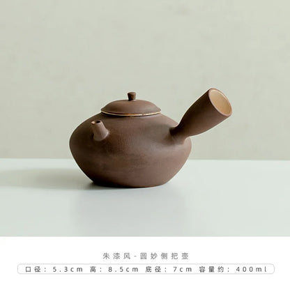 Handmade Pottery Carbon Charcoal Furnace Vermilion Style Olive Wood Boil Water Stove for Tea Kettle Household Kung Fu Teaware