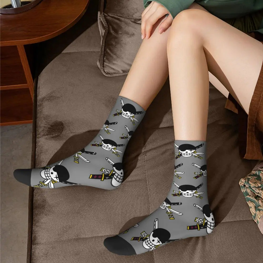 Fashion Men's Socks Harajuku Tony Tony Choppers Sock Luffys Zoros Trafalgar Law Anime Women's Socks Spring Summer Autumn Winter