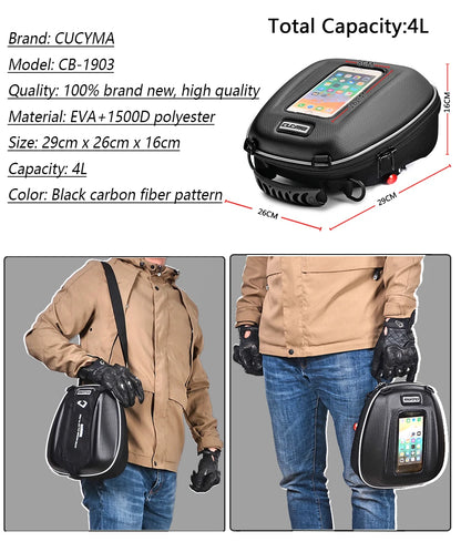 Tank Bag For Street Triple 765 Speed Triple 1050 Daytona 675 Sprint Trident 660 Tiger 1200 900 800 Motorcycle Quick Lock Luggage