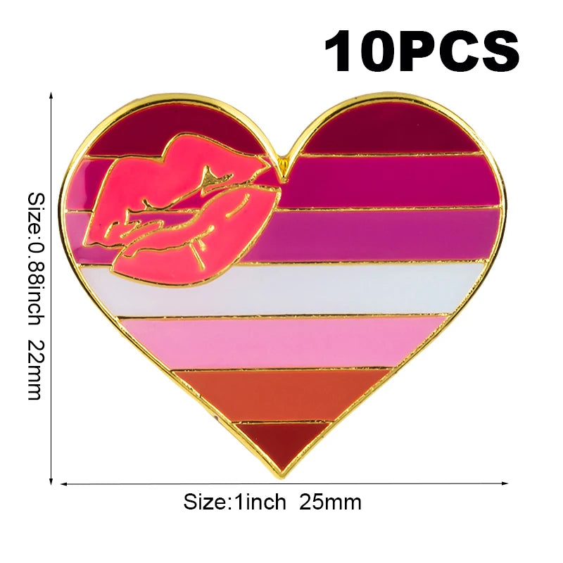 10pcs a lot Sun Set Lesbian Pride LGBT Pride Badge Lapel Pin Brooch