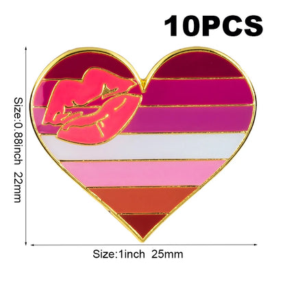 10pcs a lot Sun Set Lesbian Pride LGBT Pride Badge Lapel Pin Brooch